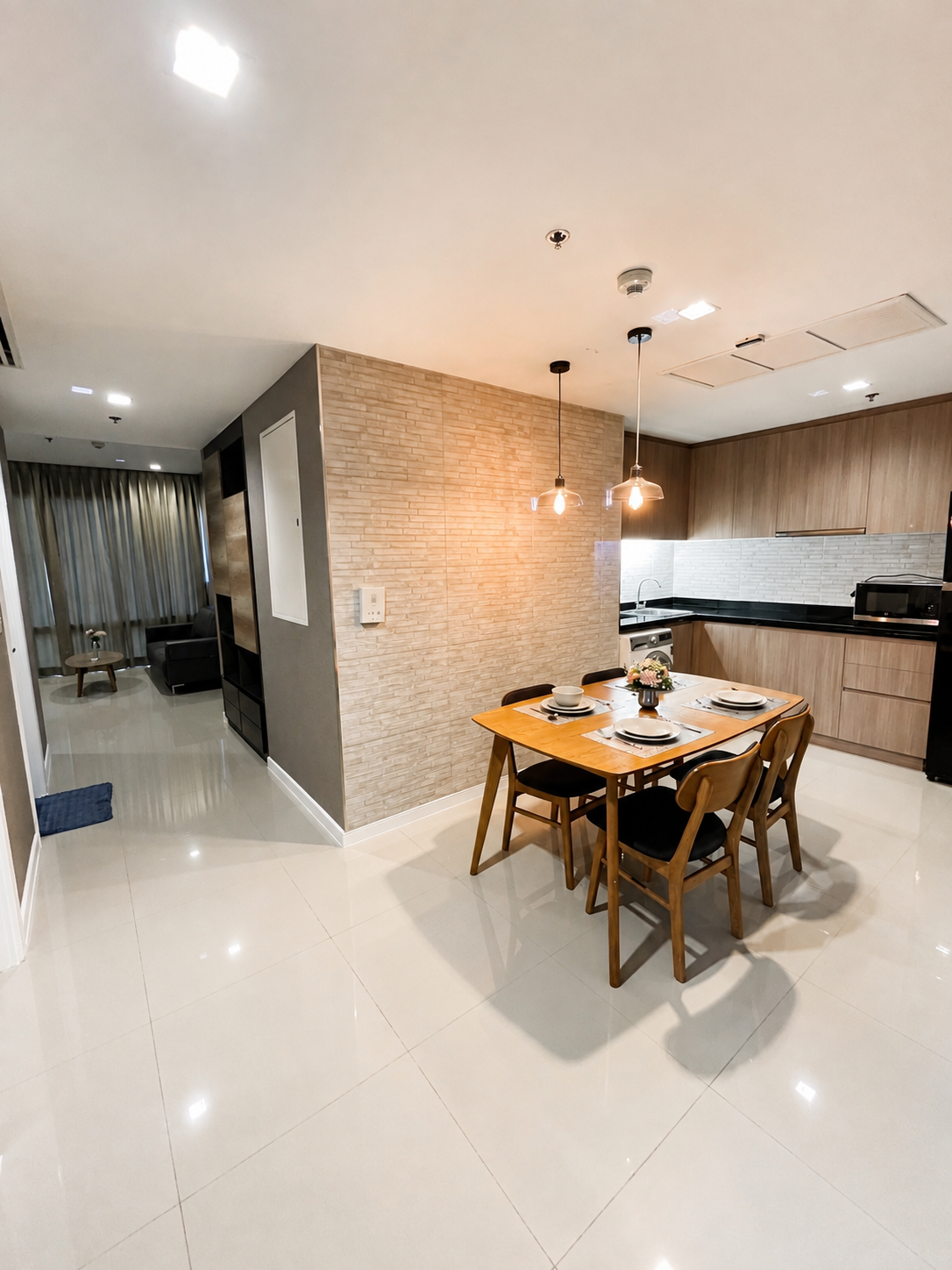 Dining and kitchen area